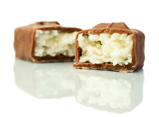 Chocolate bar with coconut