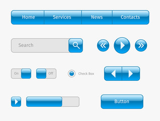 blue web ui elements on gray