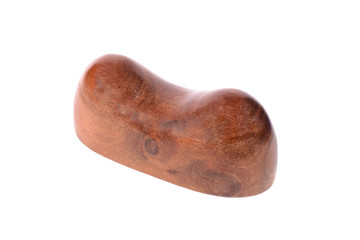 breast shaped support made from wooden for massage isolated on w