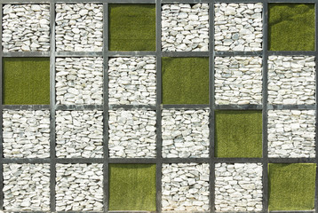stone and grass wall