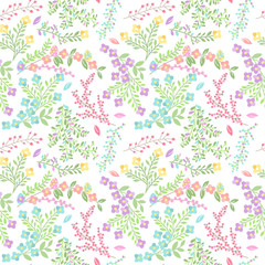 Vector Seamless Tileable Easter Background Pattern with Flowers