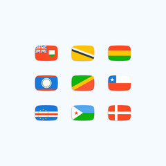 Flag of world. Vector icons
