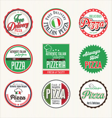 Pizza retro badges