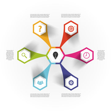 Modern infographic design template. Hexagonal concept. Vector
