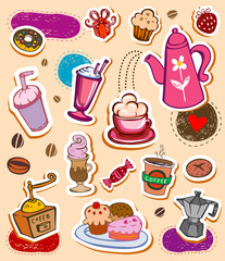 Coffee and tea design elements