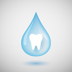 Water drop with a tooth