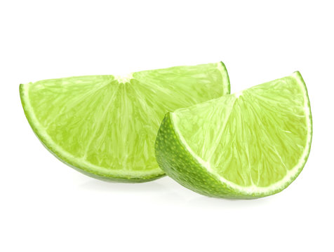 lime slices isolated