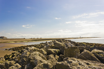 View along the Wirral Peninsula towards Hoylake from Leasowe