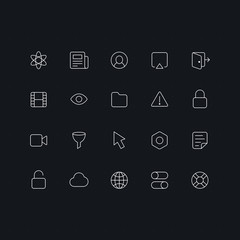 Outline vector icons for web and mobile