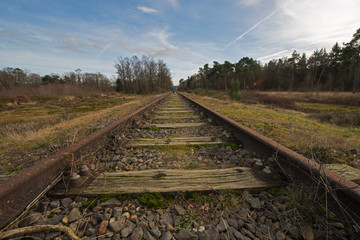 Old railway line "Borkense Course" in the Netherlands