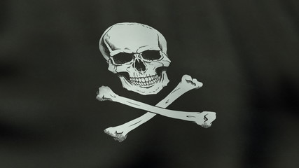 4K UltraHD Loopable waving Jolly Roger pirate flag animation