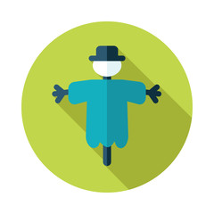 Scarecrow flat icon with long shadow
