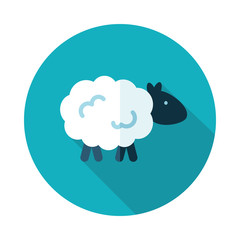 Sheep flat icon with long shadow