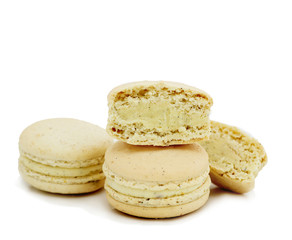 vanilla macaroon over white