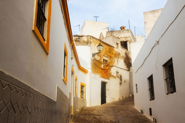 picturesque  street in  Arcos de la Frontera