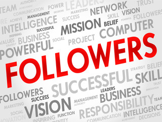 FOLLOWERS word cloud, business concept