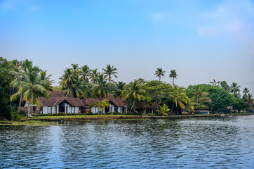 Fototapeta na wymiar Tropical Indian village in Kerala, India