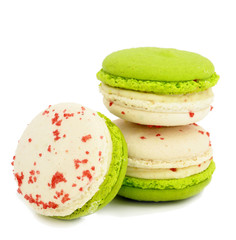 close up of colorful delicious macaroons