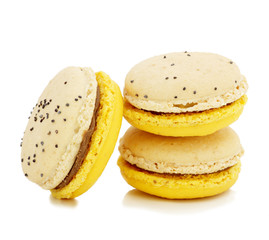 close up of colorful delicious macaroons