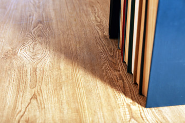 Obraz na płótnie Canvas Old books on wooden table background