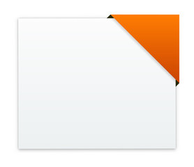 the rectangular box with blank orange corner