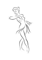Ballerina. Dancer silhouette. Vector illustration