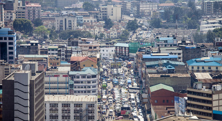 aerial view of Nairobi, Kenya