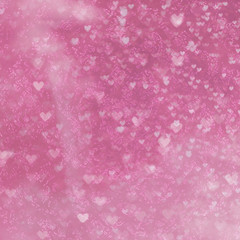 Pink bokeh in heart form. Abstract background