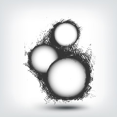 Vector design element. Hand drawn banners on white background