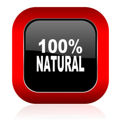 natural icon 100 percent natural sign