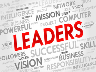 LEADERS word cloud, business concept