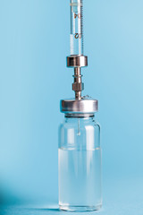 vial medicines and syringe close-up