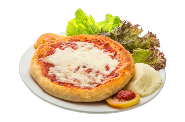 Pizza with tomato and cheese