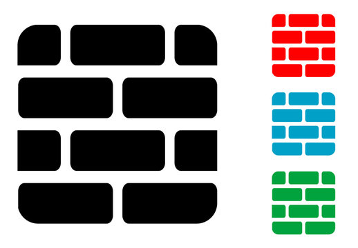 Pictograma muro de ladrillos en varios colores