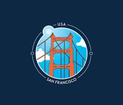 San Francisco golden gate vector icon