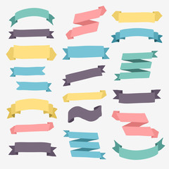 Set of design elements vintage banners ribbons. Vector illustrat