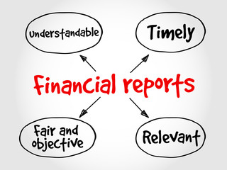 Financial reports mind map, business concept