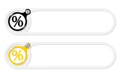 vector buttons with screw and percent symbol