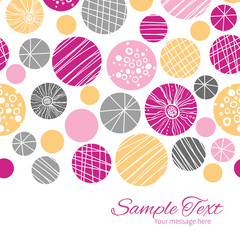 Vector abstract textured bubbles horizontal border card template