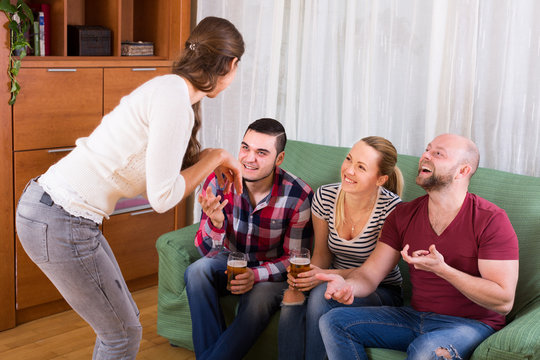 Adults Playing Charades