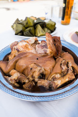 Steam pork leg with pepper