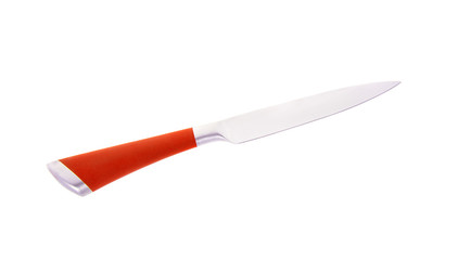 Red Steel Kitchen Knife. Isolated