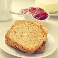 bread, jam and butter