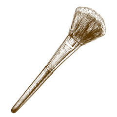 engraving antique illustration of make-up brush