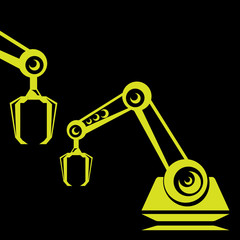 vector robotic arm symbol. robot hand