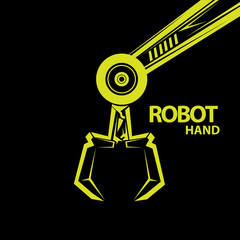 vector robotic arm symbol. robot hand