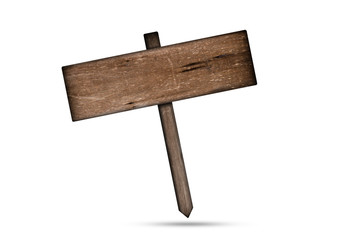 wooden sign isolated on a white background