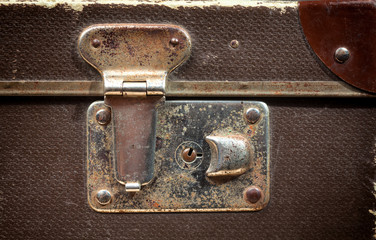 Detail of Old vintage suitcase