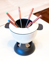 Fondue, selective focus