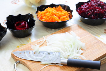 Russian traditional salad 'herring under fur coat'